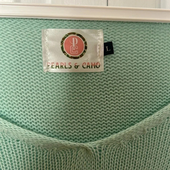 sweater,women large,boho cotton,knit,embroidery. boxy,coastal ,made in USA - Picture 12 of 13